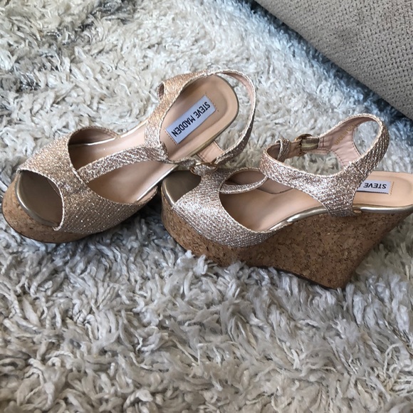 Steve Madden Havana Glitter Wedge Sz 6.5 - Picture 6 of 6